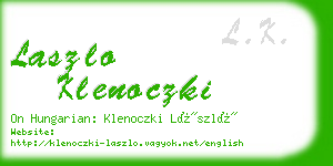 laszlo klenoczki business card